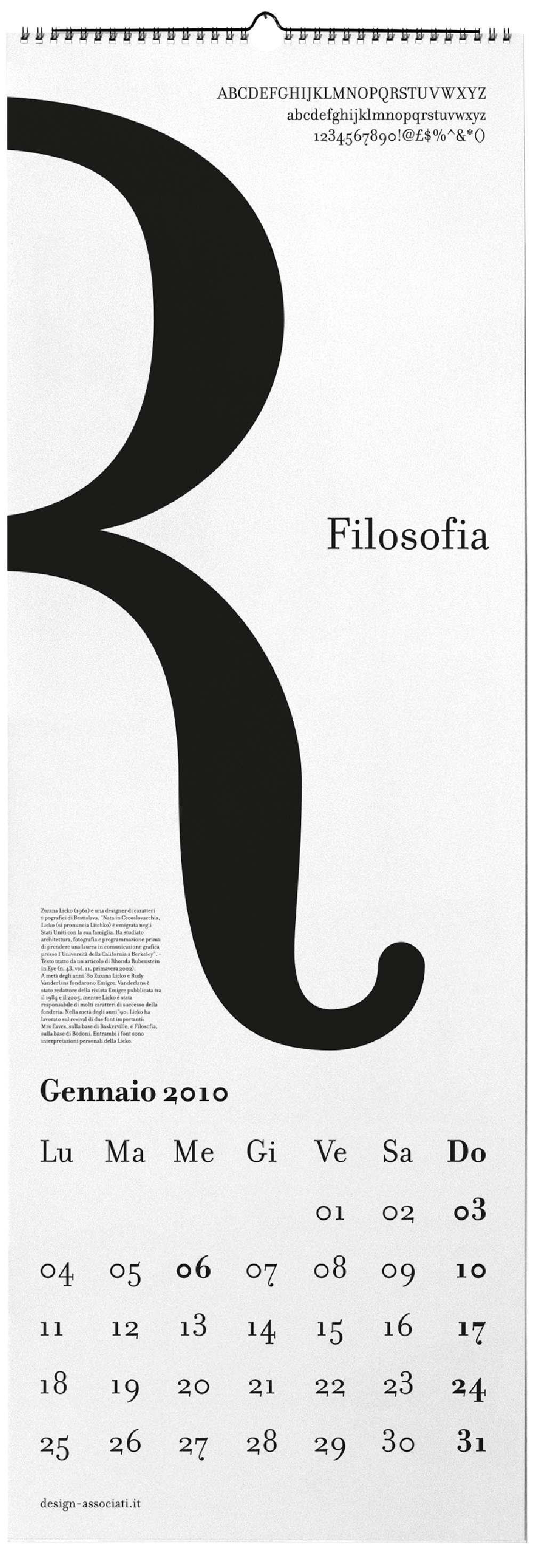 Calendario Tipografico 10