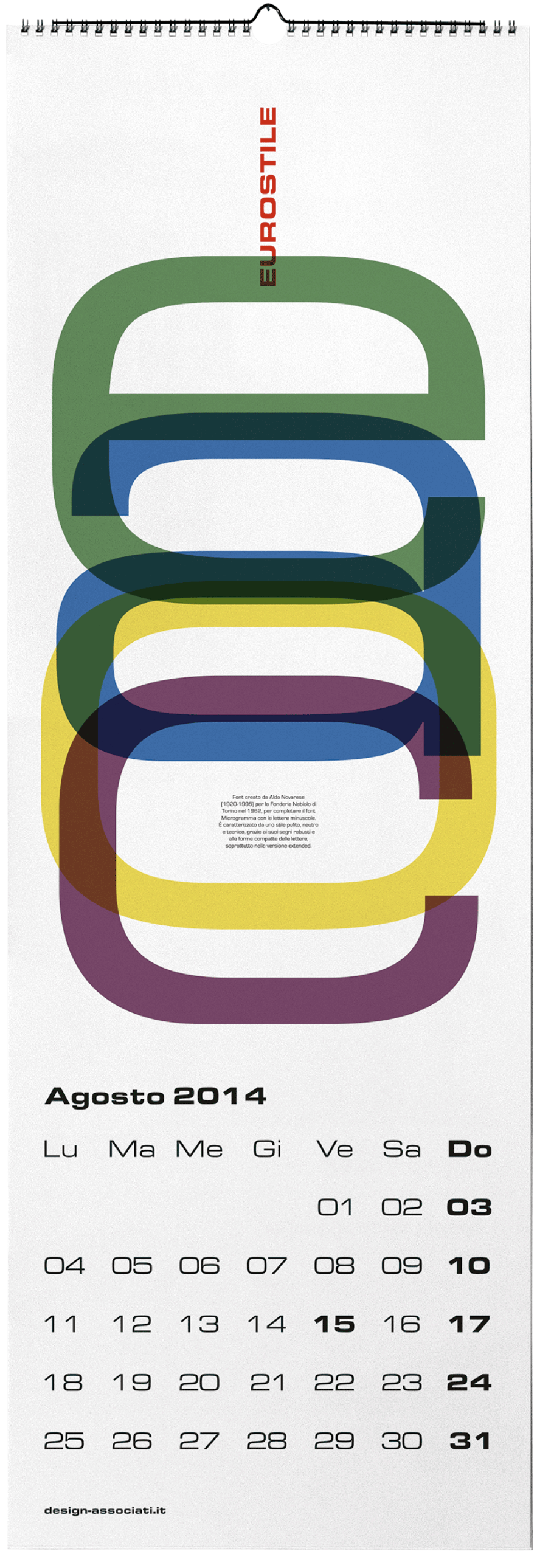 Calendario Tipografico 14
